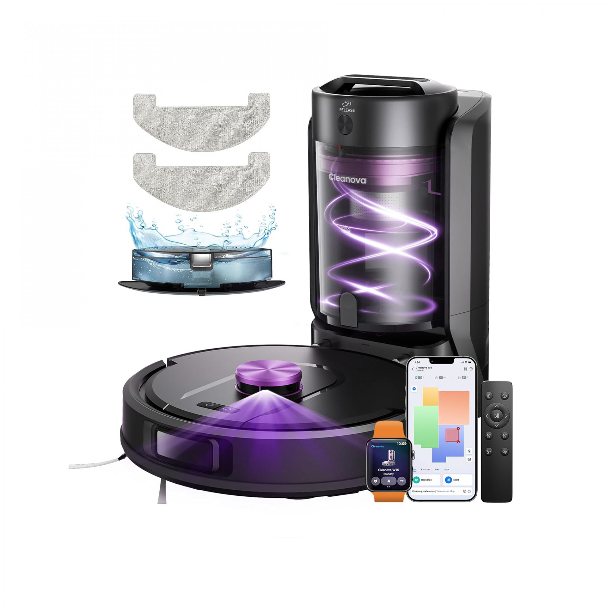 Робот-пилосос Vexilar W15 із функцією швабри + мультициклонна станція